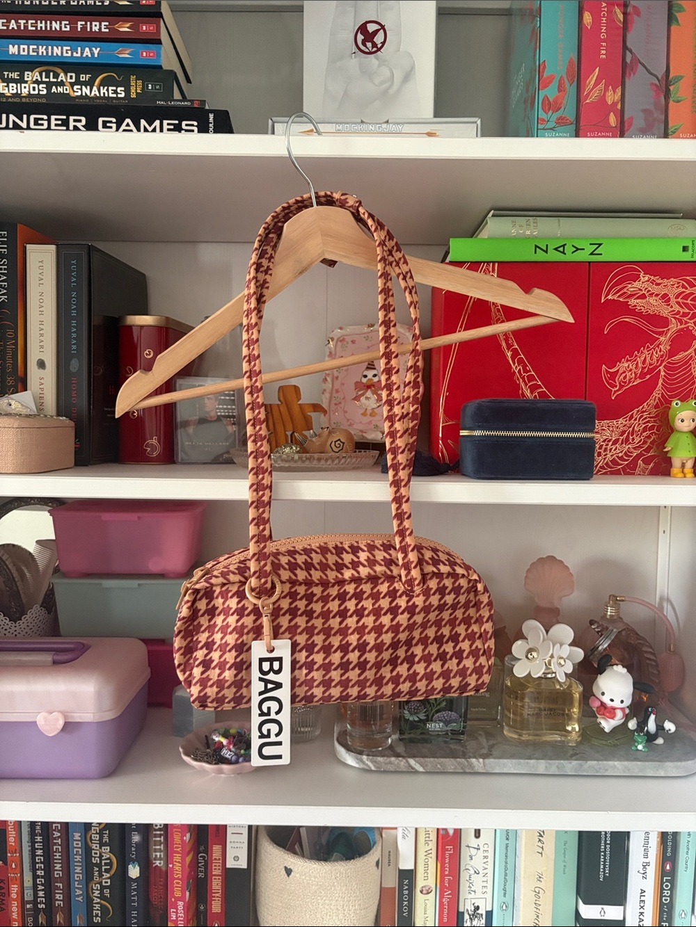BNWT baggu small houndstooth bowler bag